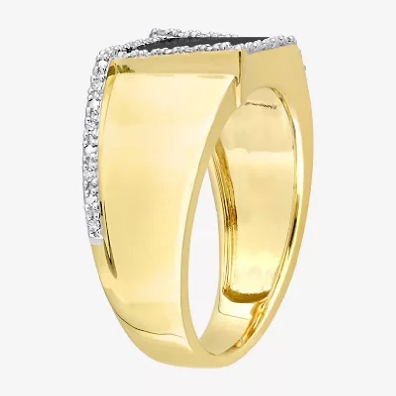 Mens 1/10 CT. T.W. Genuine Black Onyx 10K Gold Fashion Ring
