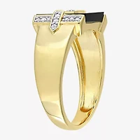 Mens 1/ CT. T.W. Genuine Black Onyx 18K Gold Over Silver Fashion Ring