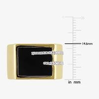 Mens 1/ CT. T.W. Genuine Black Onyx 18K Gold Over Silver Fashion Ring