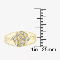 "Dad" Mens Diamond Accent Natural White 10K Gold Fashion Ring