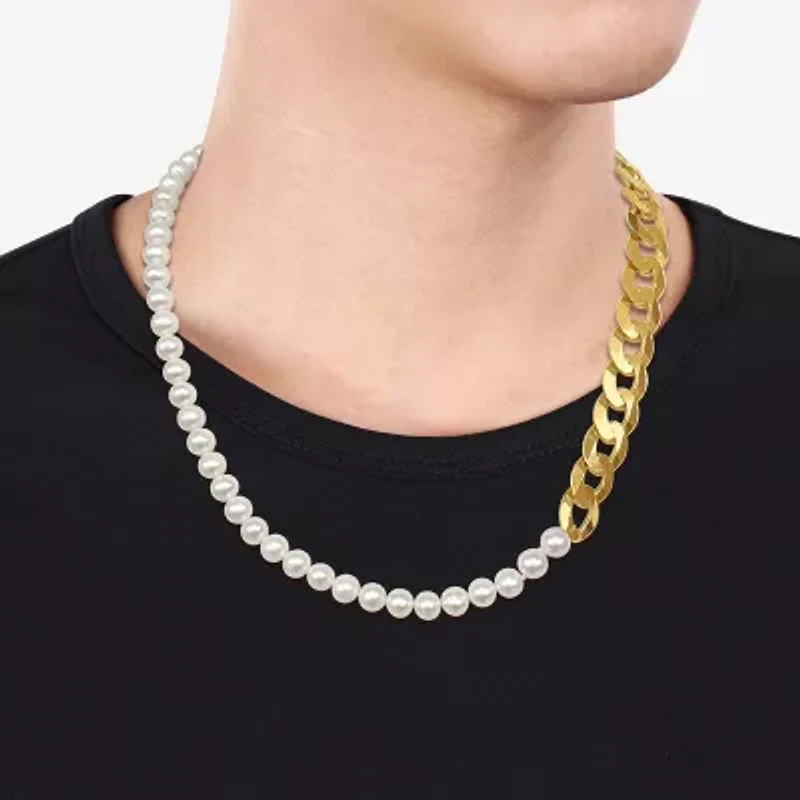 Mens White 20 Inch Strand Necklace