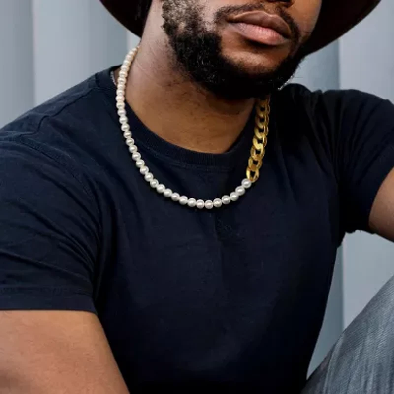 Mens White 20 Inch Strand Necklace