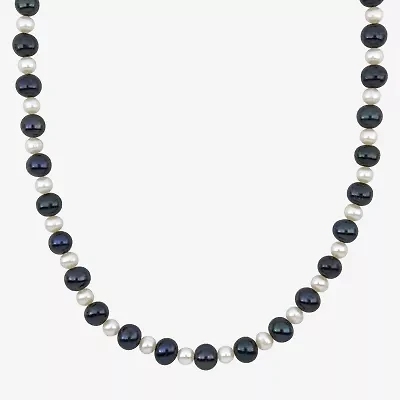 Mens White Sterling Silver 20 Inch Strand Necklace