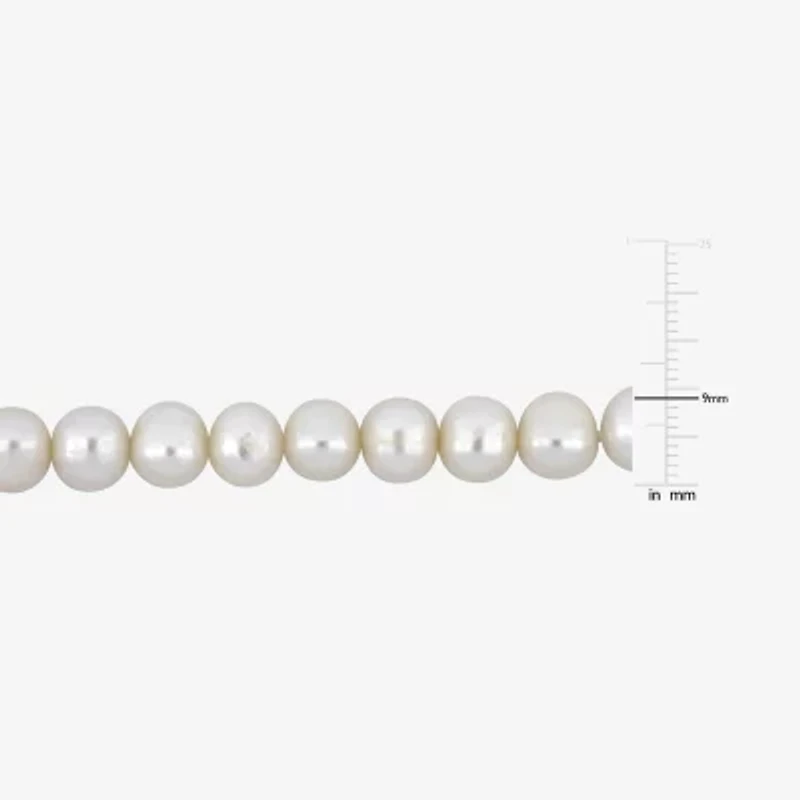 Mens Dyed Cultured Freshwater Pearl Sterling Silver Strand Bracelet