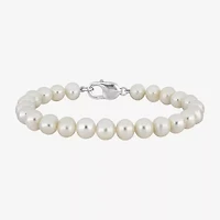 Mens Dyed Cultured Freshwater Pearl Sterling Silver Strand Bracelet