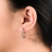 Womens White Crystal Sterling Silver 2 Pair Earring Set