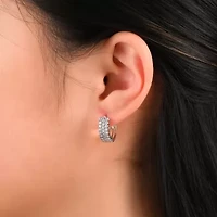 Womens Cubic Zirconia Sterling Silver Earring Set