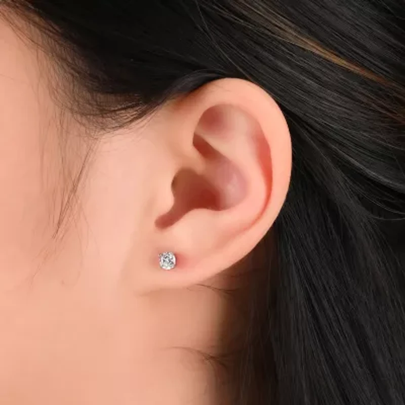 Womens Cubic Zirconia Sterling Silver Ball 3 Pair Earring Set