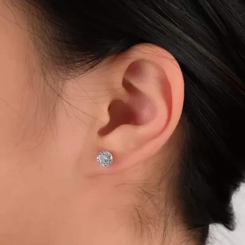 Womens White Cubic Zirconia Sterling Silver 6 Pair Earring Set