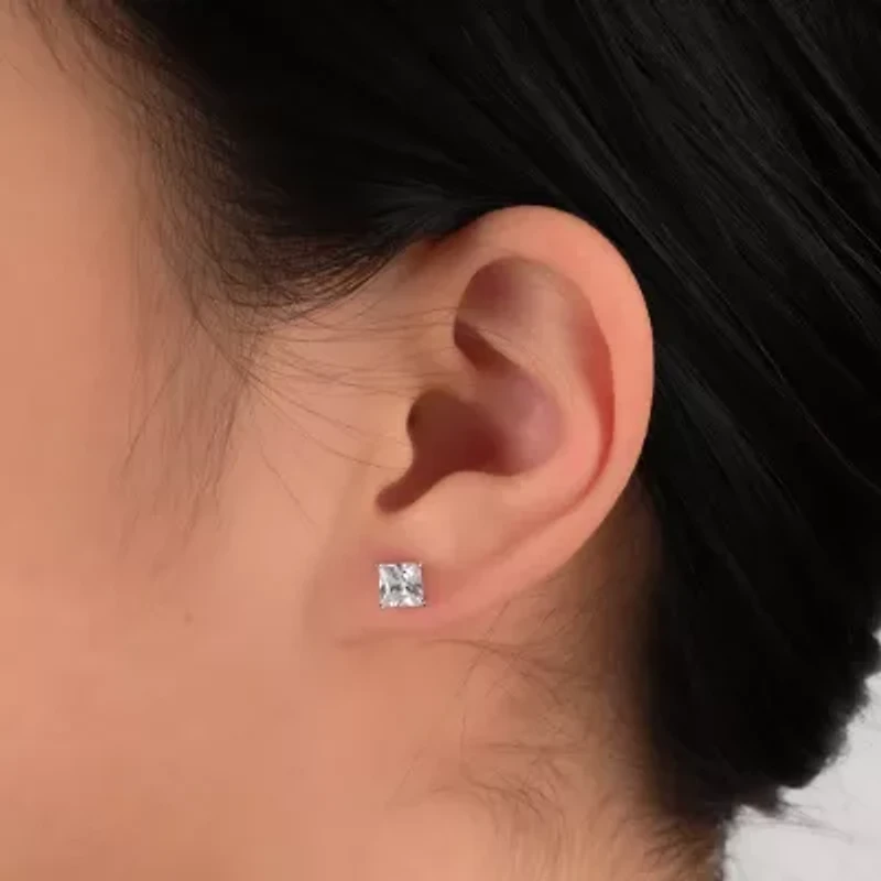 Womens White Cubic Zirconia Sterling Silver 6 Pair Earring Set