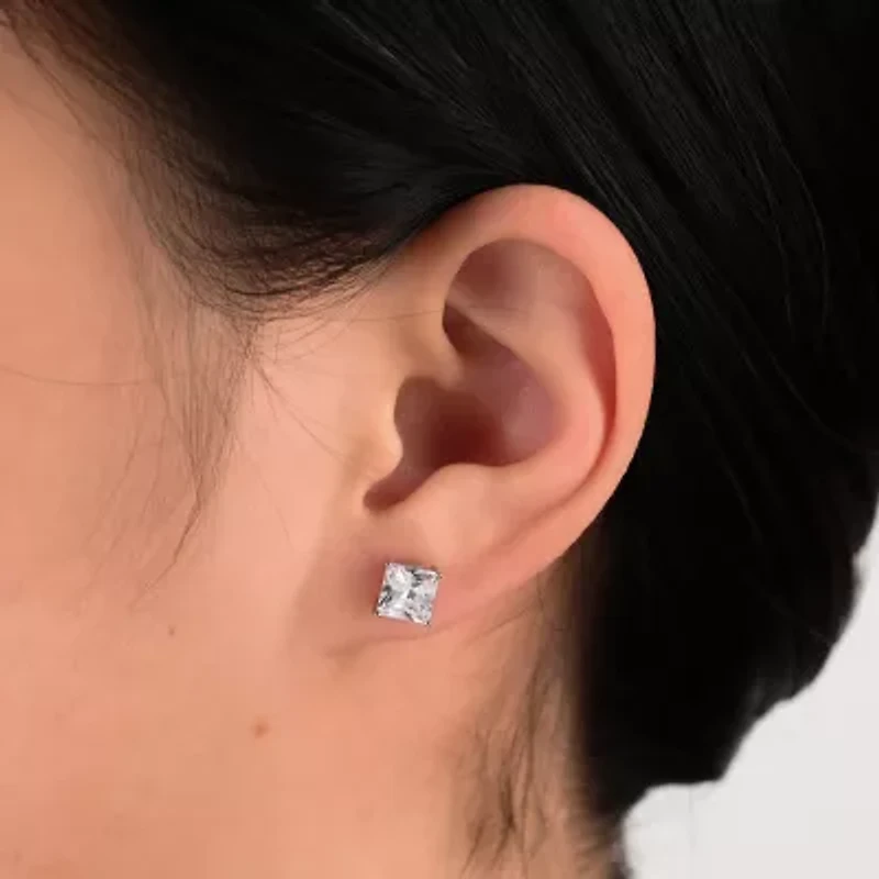 Womens White Cubic Zirconia Sterling Silver 6 Pair Earring Set