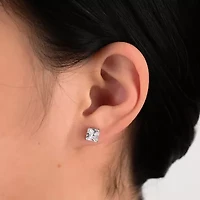 Womens White Cubic Zirconia Sterling Silver 6 Pair Earring Set