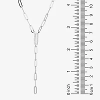 Paris 1901 By Charles Garnier Womens White Cubic Zirconia Sterling Silver 18 Inch Y Necklace