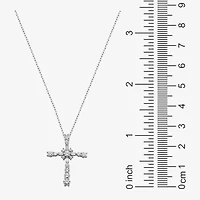 DiamonArt® Cubic Zirconia Sterling Silver Cross Pendant Necklace