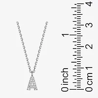 Womens Diamond Accent Cubic Zirconia Sterling Silver Round 18 Inch Pendant Necklace