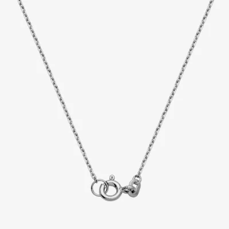Womens 1/10 CT. T.W. Cubic Zirconia Sterling Silver Round 18 Inch Pendant Necklace