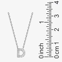 Womens 1/10 CT. T.W. Cubic Zirconia Sterling Silver Round 18 Inch Pendant Necklace