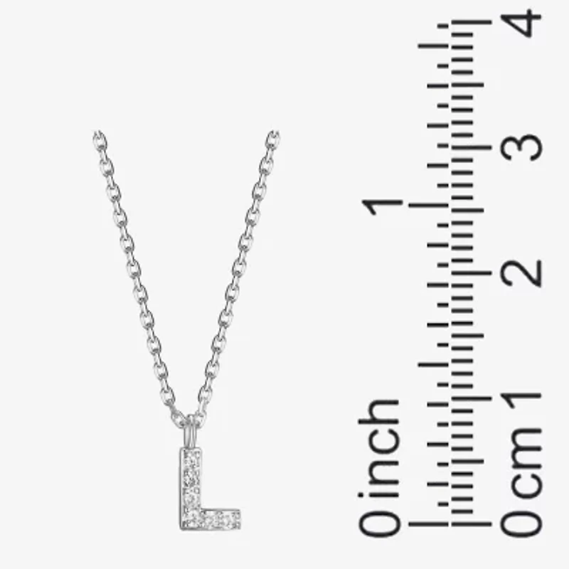 Womens Diamond Accent Cubic Zirconia Sterling Silver Round 18 Inch Pendant Necklace