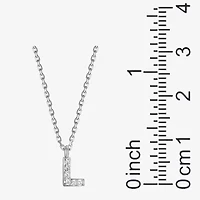 Womens Diamond Accent Cubic Zirconia Sterling Silver Round 18 Inch Pendant Necklace