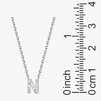 Womens 1/10 CT. T.W. Cubic Zirconia Sterling Silver Round 18 Inch Pendant Necklace