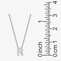 Womens Diamond Accent Cubic Zirconia Sterling Silver Round 18 Inch Pendant Necklace