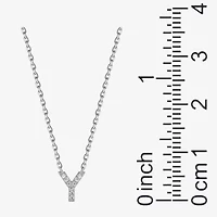 Womens Diamond Accent Cubic Zirconia Sterling Silver 18 Inch Pendant Necklace