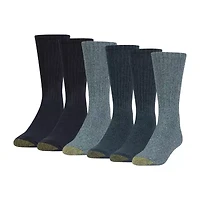 Gold Toe Harrington Mens 6 Pair Big and Tall Crew Socks