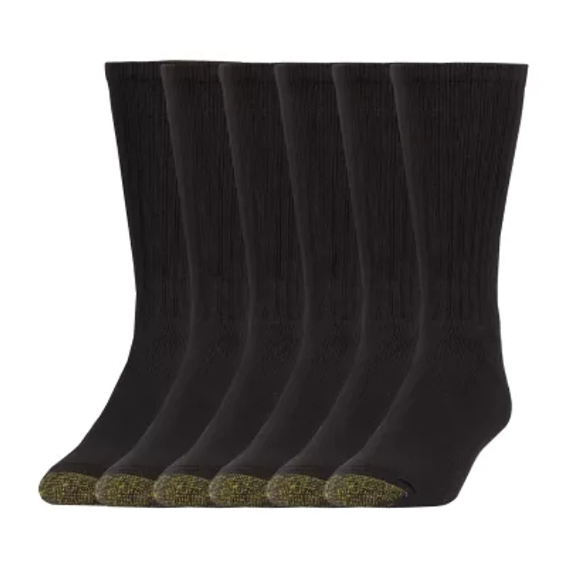 Gold Toe Harrington Mens 6 Pair Big and Tall Crew Socks