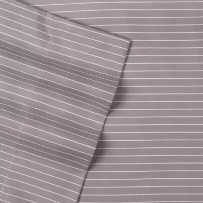 Sweet Home Collection™ Pinstripes Printed Sheet Set, Deluxe Ultra Soft, Double Brushed Microfiber with Bonus Pillowcases