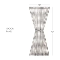 Vhc Brands Annie Check Light-Filtering Rod Pocket Single Door Panel Curtain