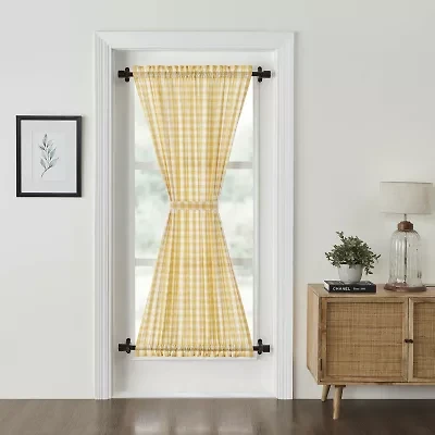Vhc Brands Annie Check Light-Filtering Rod Pocket Single Door Panel Curtain