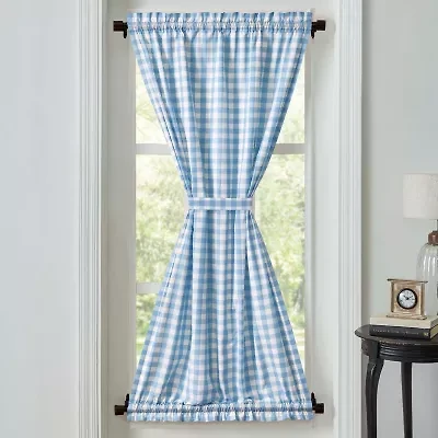 Vhc Brands Annie Check Light-Filtering Rod Pocket Single Door Panel Curtain