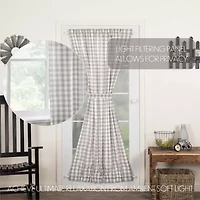 Vhc Brands Annie Check Light-Filtering Rod Pocket Single Door Panel Curtain