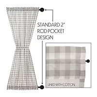 Vhc Brands Annie Check Light-Filtering Rod Pocket Single Door Panel Curtain
