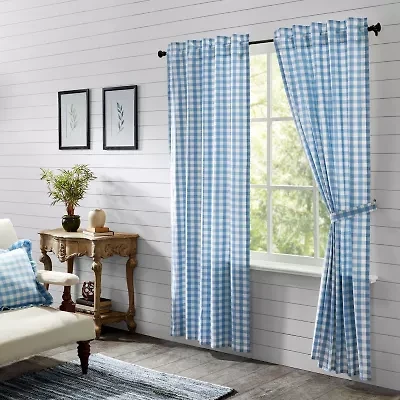 Vhc Brands Annie Check Rod Pocket Light-Filtering Set of 2 Curtain Panel