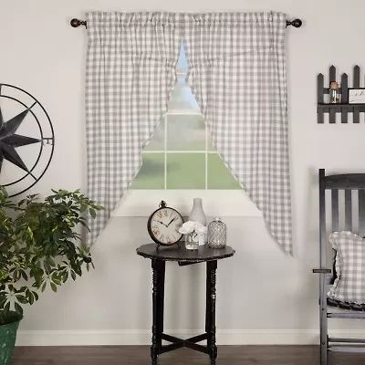 Vhc Brands Annie Check Prairie Rod Pocket Light-Filtering Set of 2 Curtain Panel