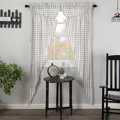 Vhc Brands Annie Check Prairie Rod Pocket Light-Filtering Set of 2 Curtain Panel