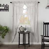 Vhc Brands Annie Check Prairie Rod Pocket Light-Filtering Set of 2 Curtain Panel