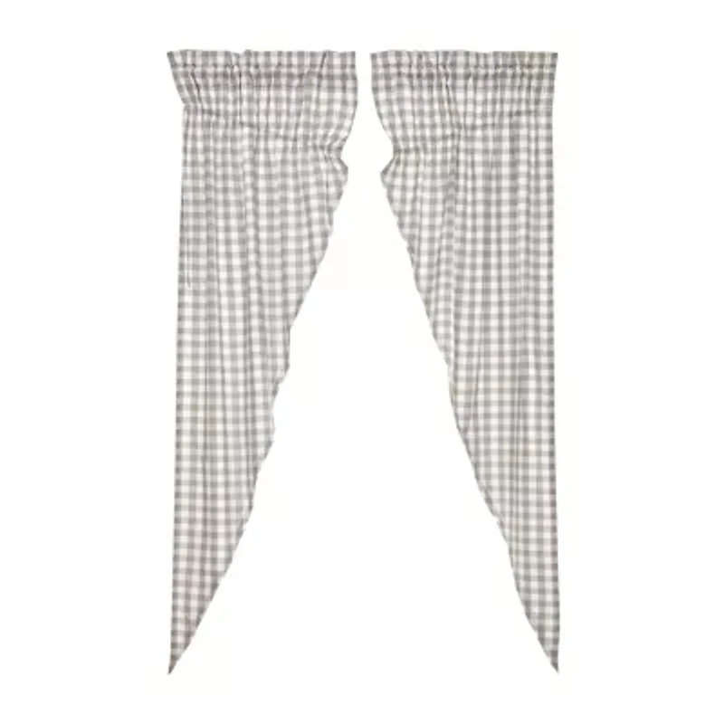 Vhc Brands Annie Check Prairie Rod Pocket Light-Filtering Set of 2 Curtain Panel