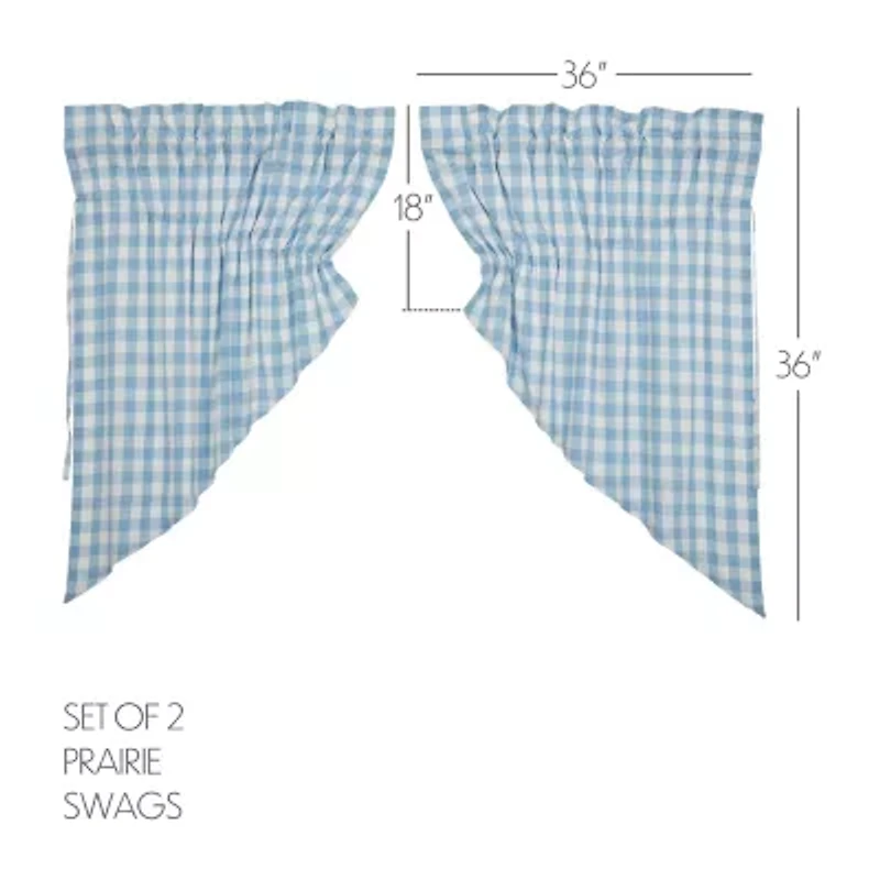 Vhc Brands Annie Check Prairie Rod Pocket Valance