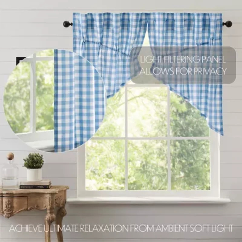 Vhc Brands Annie Check Prairie Rod Pocket Valance