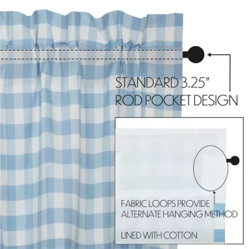 Vhc Brands Annie Check Prairie Rod Pocket Valance