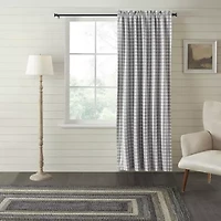 Vhc Brands Annie Check Rod Pocket Blackout Single Curtain Panel