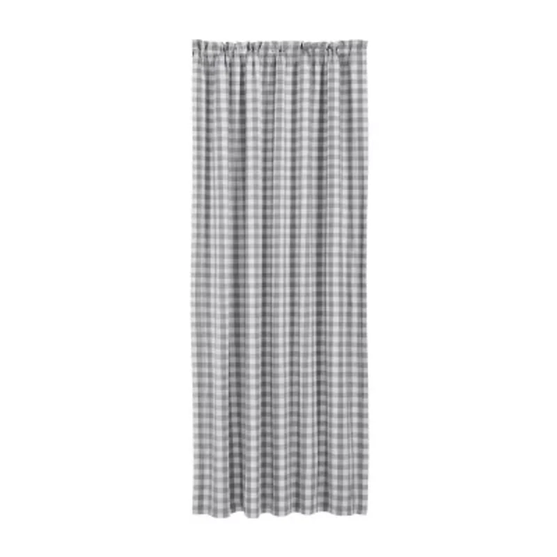 Vhc Brands Annie Check Rod Pocket Blackout Single Curtain Panel