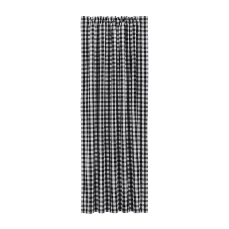 Vhc Brands Annie Check Rod Pocket Blackout Single Curtain Panel