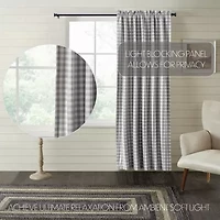 Vhc Brands Annie Check Rod Pocket Blackout Single Curtain Panel