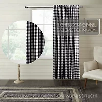 Vhc Brands Annie Check Rod Pocket Blackout Single Curtain Panel