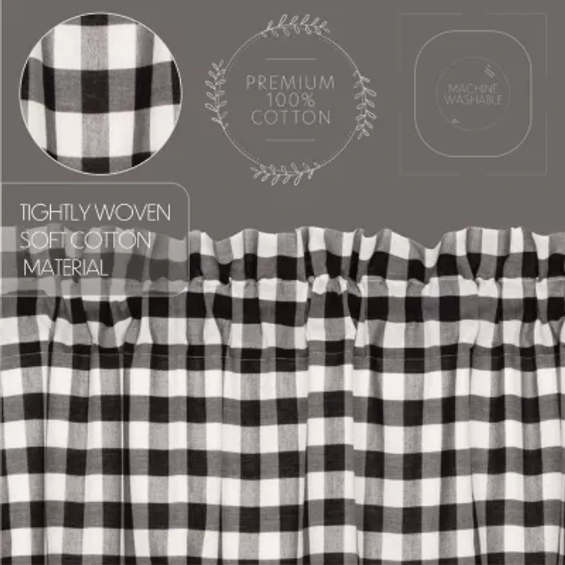 Vhc Brands Annie Check Rod Pocket Blackout Single Curtain Panel