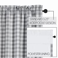 Vhc Brands Annie Check Rod Pocket Blackout Single Curtain Panel