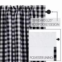 Vhc Brands Annie Check Rod Pocket Blackout Single Curtain Panel
